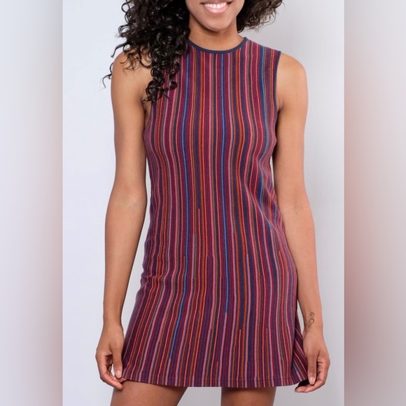 RVCA Dresses & Skirts - RVCA Knit Shift Dress STRIPED SWEATER DRESS NWOT multi-color striped Size M